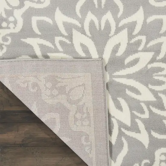 Gray Floral Power Loom Area Rug Photo 9