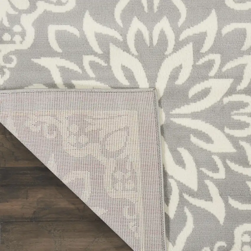 Gray Floral Power Loom Area Rug Photo 9