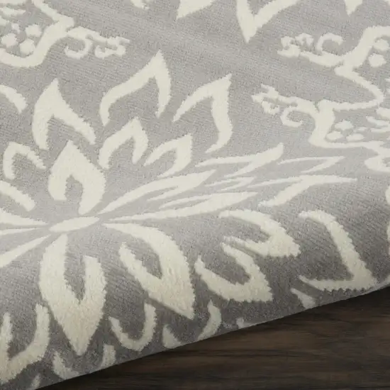 Gray Floral Power Loom Area Rug Photo 8