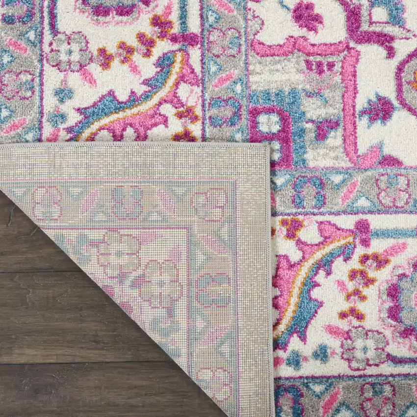 Gray Floral Power Loom Area Rug Photo 8