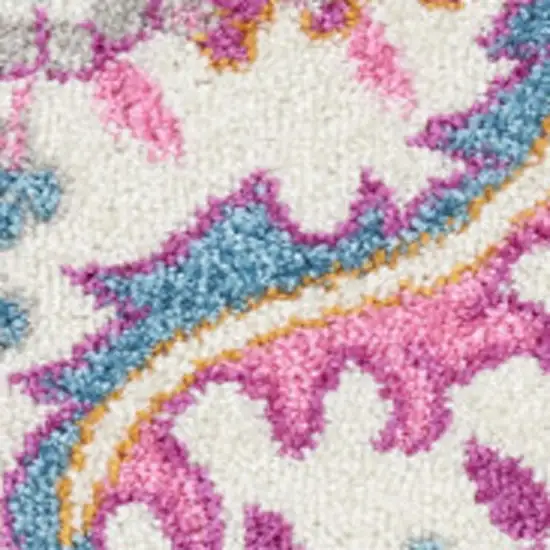 Gray Floral Power Loom Area Rug Photo 1