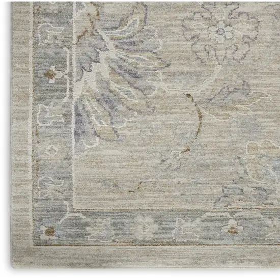 Gray Floral Power Loom Area Rug Photo 6