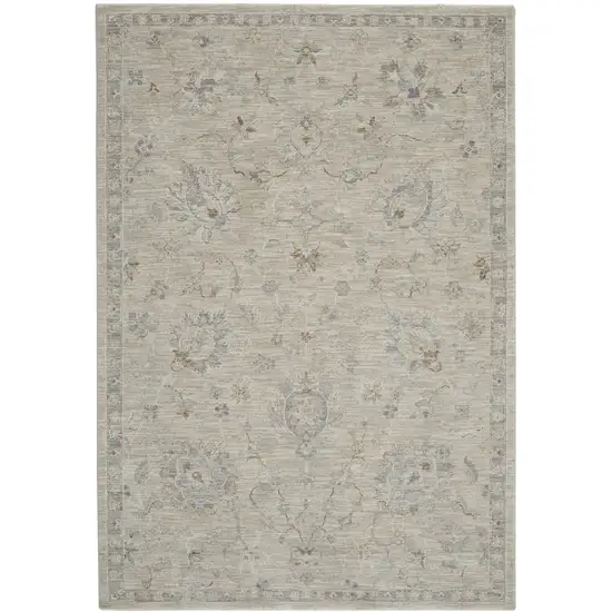 Gray Floral Power Loom Area Rug Photo 1