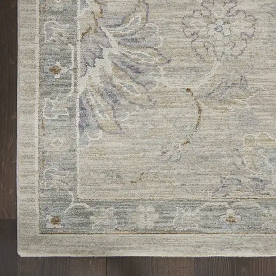 Gray Floral Power Loom Area Rug Photo 9