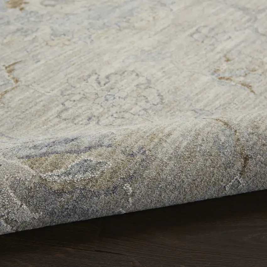 Gray Floral Power Loom Area Rug Photo 5