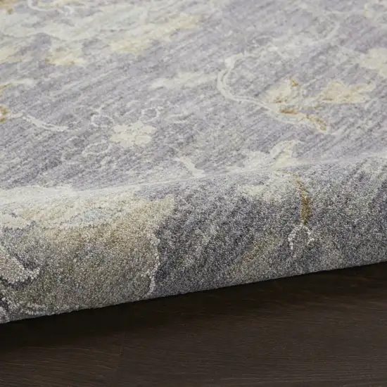 Gray And Charcoal Floral Area Rug Photo 5