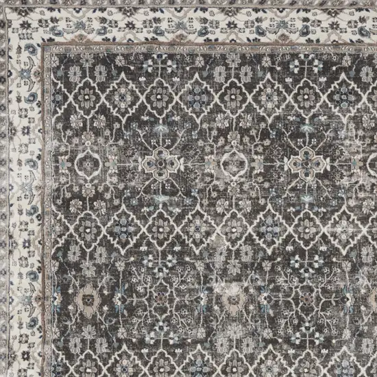 Gray Floral Power Loom Area Rug Photo 8