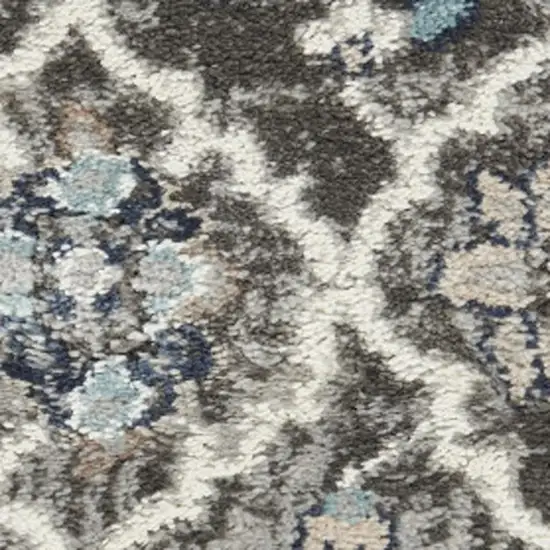 Gray Floral Power Loom Area Rug Photo 3