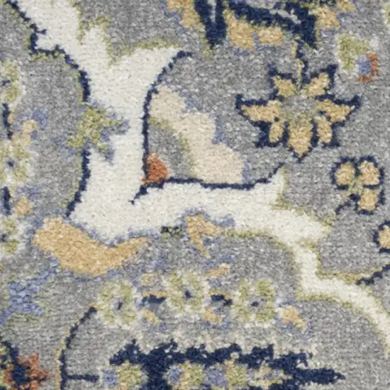 Gray Floral Power Loom Area Rug Photo 2