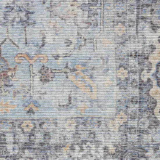 Gray Floral Power Loom Distressed Area Rug Photo 4