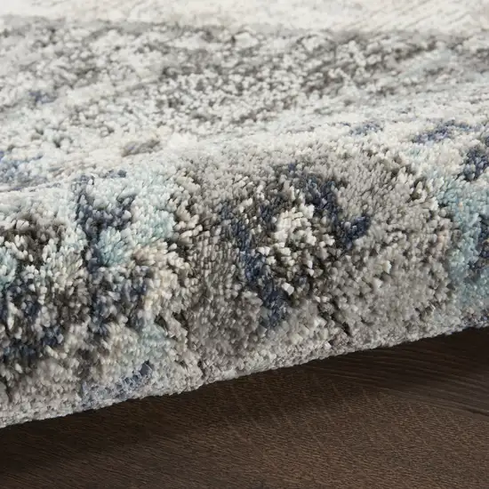 Gray Floral Power Loom Distressed Area Rug Photo 6