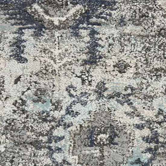 Gray Floral Power Loom Distressed Area Rug Photo 4