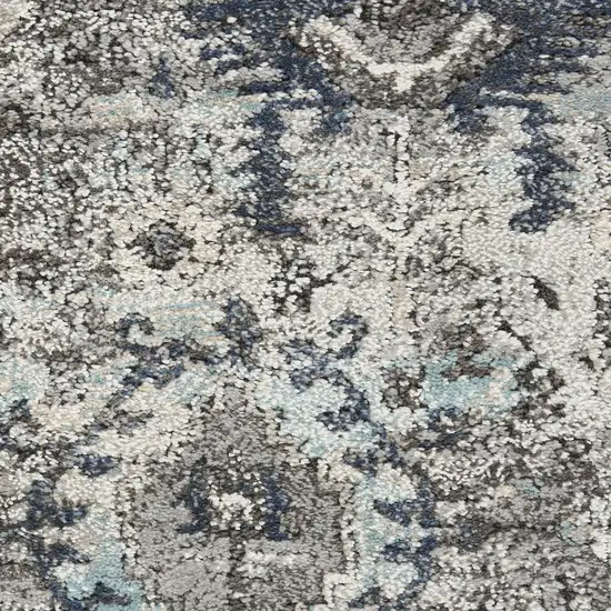 Gray Floral Power Loom Distressed Area Rug Photo 3