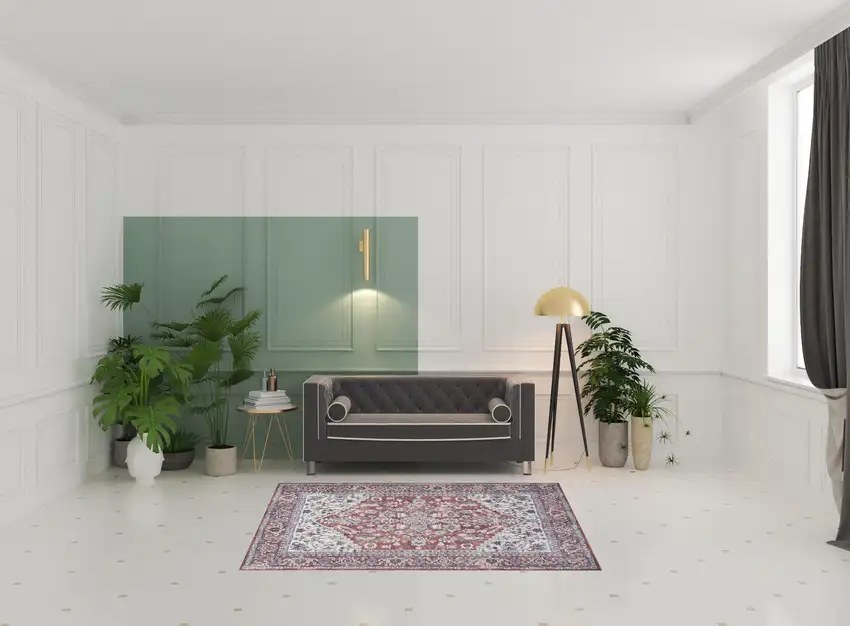 Gray Floral Power Loom Distressed Washable Area Rug Photo 3