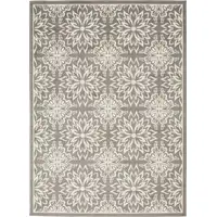 Photo of Gray Floral Power Loom Non Skid Area Rug
