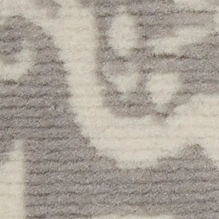 Gray Floral Power Loom Non Skid Area Rug Photo 3