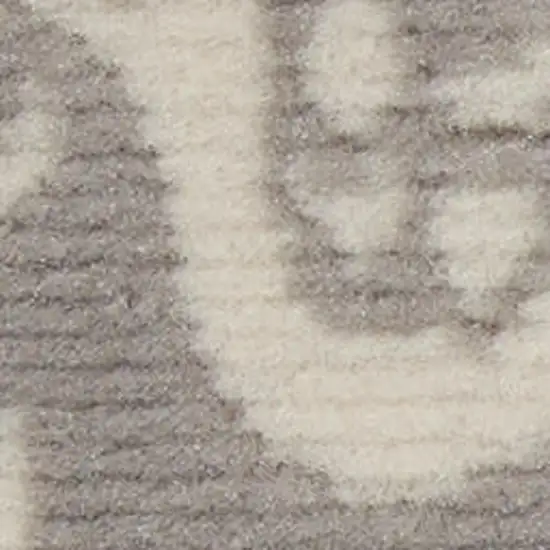 Gray Floral Power Loom Non Skid Area Rug Photo 1