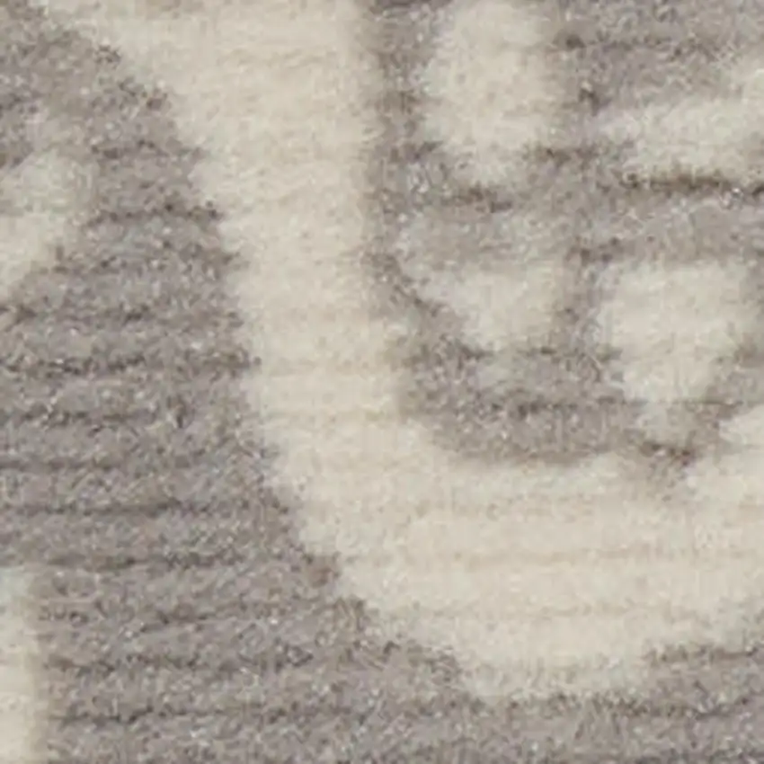 Gray Floral Power Loom Non Skid Area Rug Photo 1