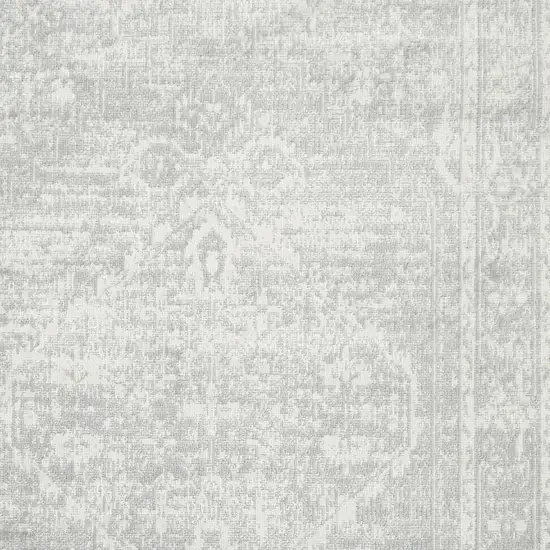 Gray Floral Power Loom Worn Faded Area Rug Photo 3