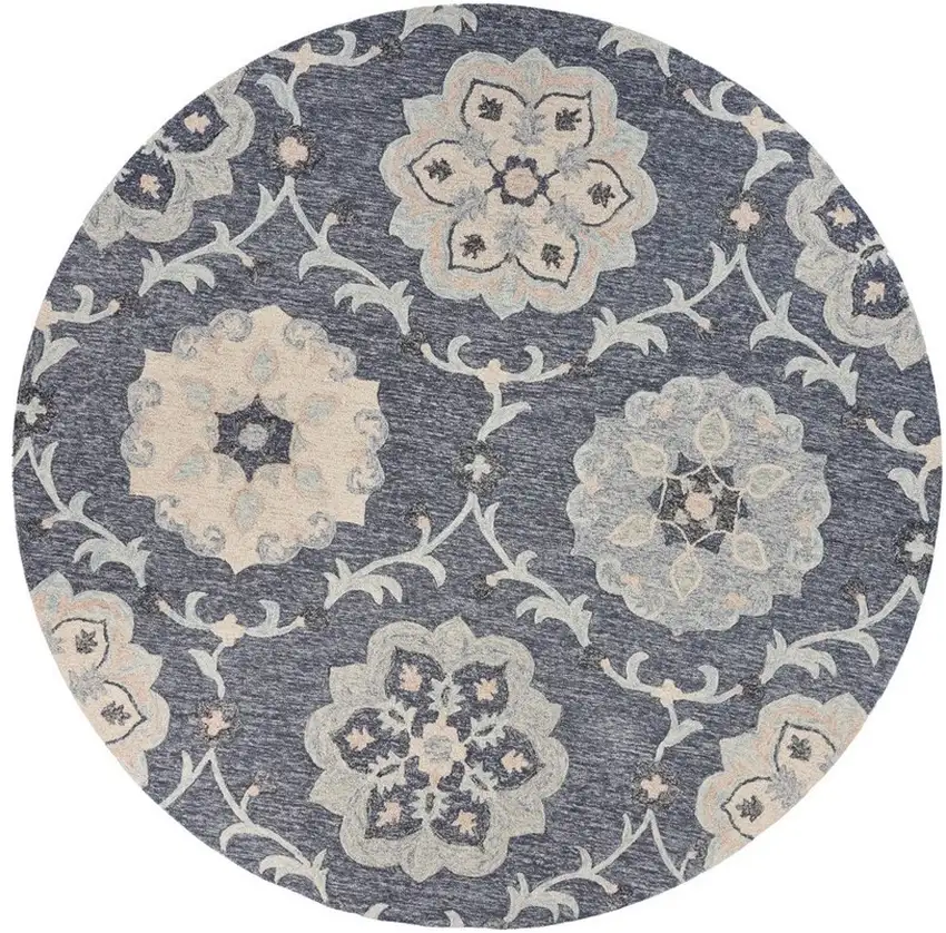 Gray Floral Trellis Area Rug Photo 6
