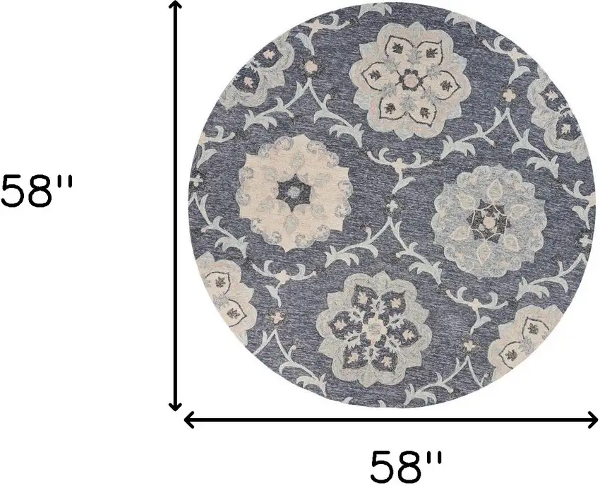 Gray Floral Trellis Area Rug Photo 8