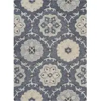 Photo of Gray Floral Trellis Area Rug