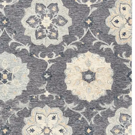 Blue And Gray Wool Hand Tufted Area Rug Photo 3