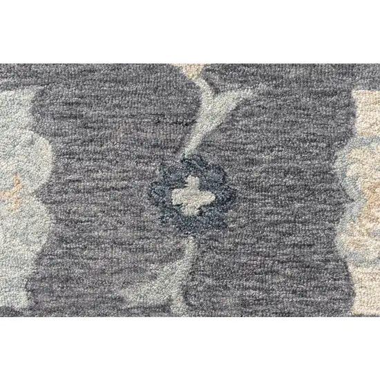 Blue And Gray Wool Hand Tufted Area Rug Photo 9