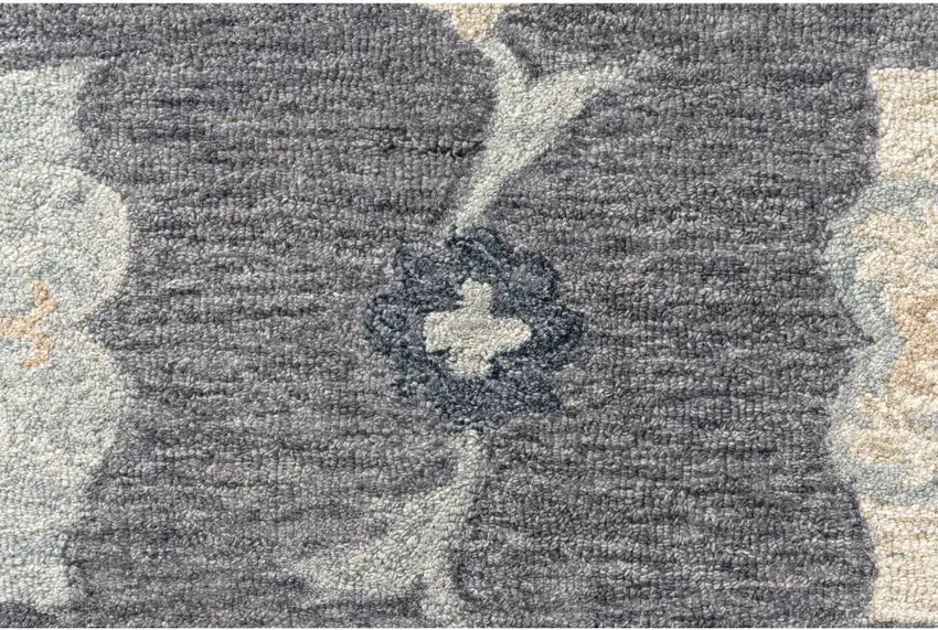 Blue And Gray Wool Hand Tufted Area Rug Photo 9