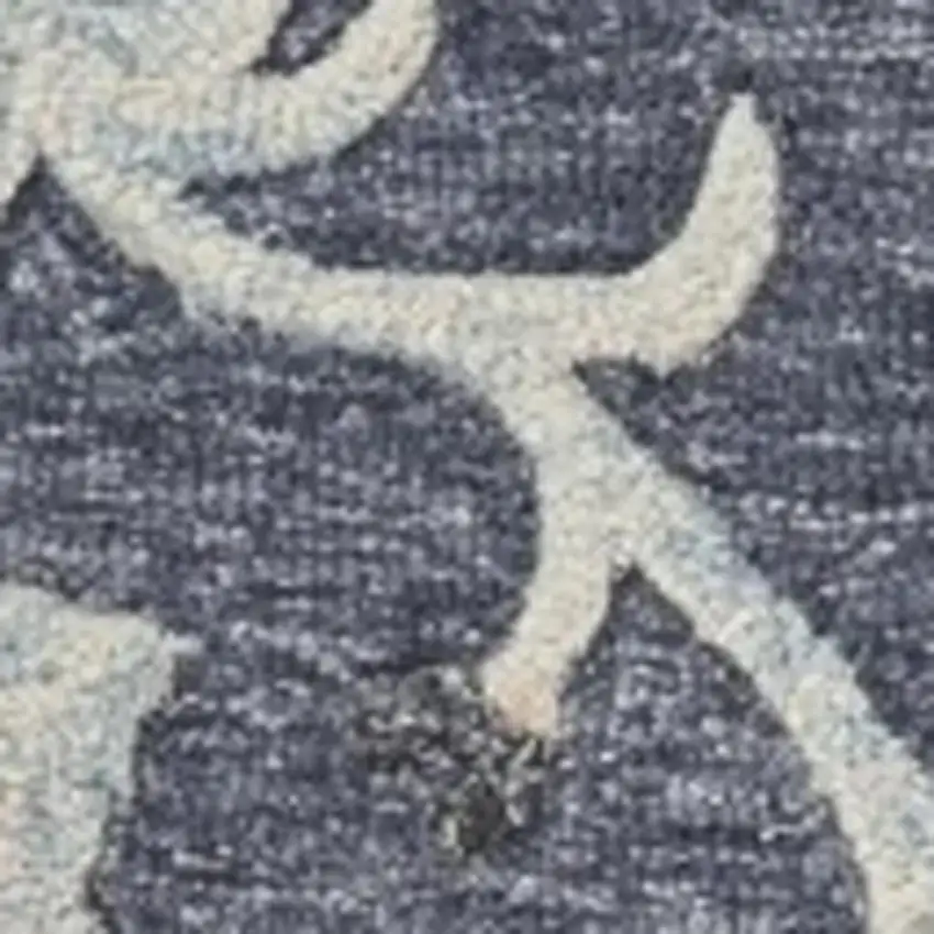 Blue And Gray Wool Hand Tufted Area Rug Photo 4