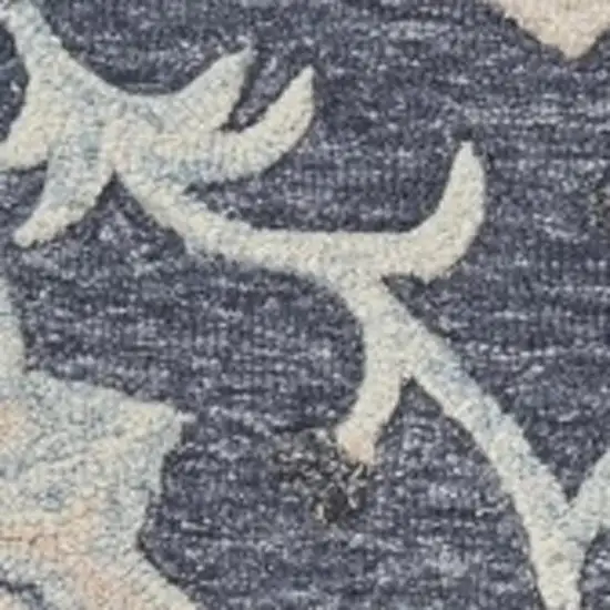 Blue And Gray Wool Hand Tufted Area Rug Photo 5
