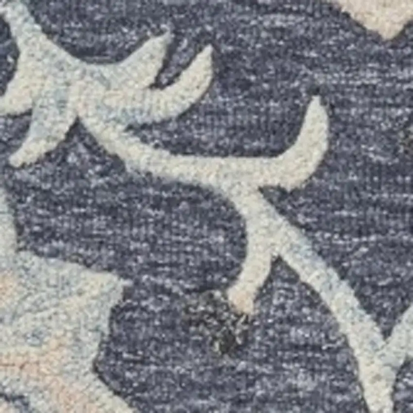 Blue And Gray Wool Hand Tufted Area Rug Photo 5