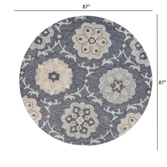 Gray Floral Trellis Area Rug Photo 7