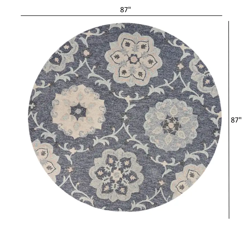 Gray Floral Trellis Area Rug Photo 7
