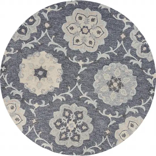 Gray Floral Trellis Area Rug Photo 1