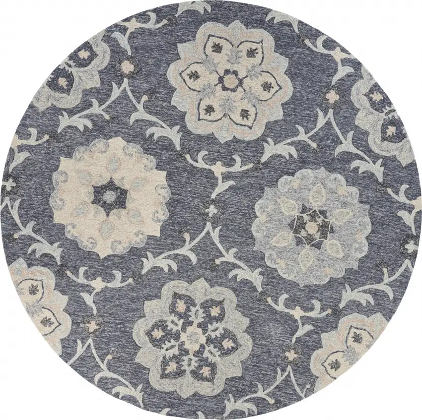 Gray Floral Trellis Area Rug Photo 1