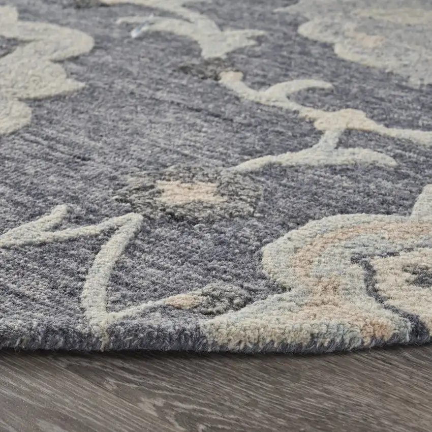 Gray Floral Trellis Area Rug Photo 4
