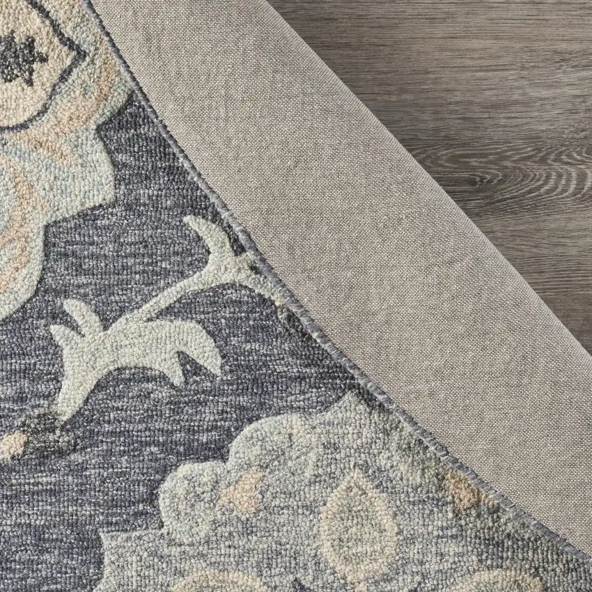 Gray Floral Trellis Area Rug Photo 5