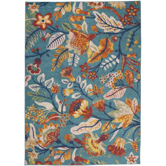 Gray Floral Vines Power Loom Area Rug Photo 1