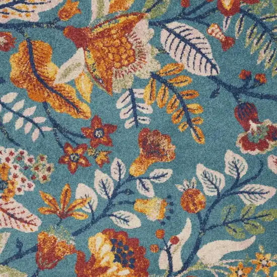 Gray Floral Vines Power Loom Area Rug Photo 7