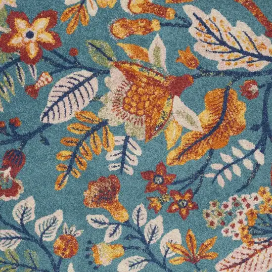 Gray Floral Vines Power Loom Area Rug Photo 3