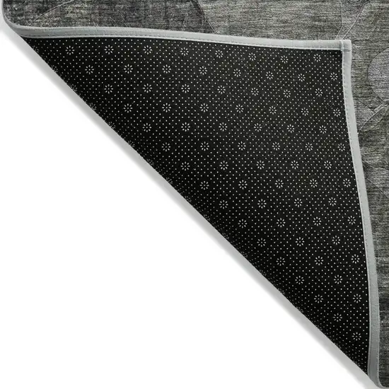 Gray Abstract Washable Indoor Outdoor Area Rug Photo 4