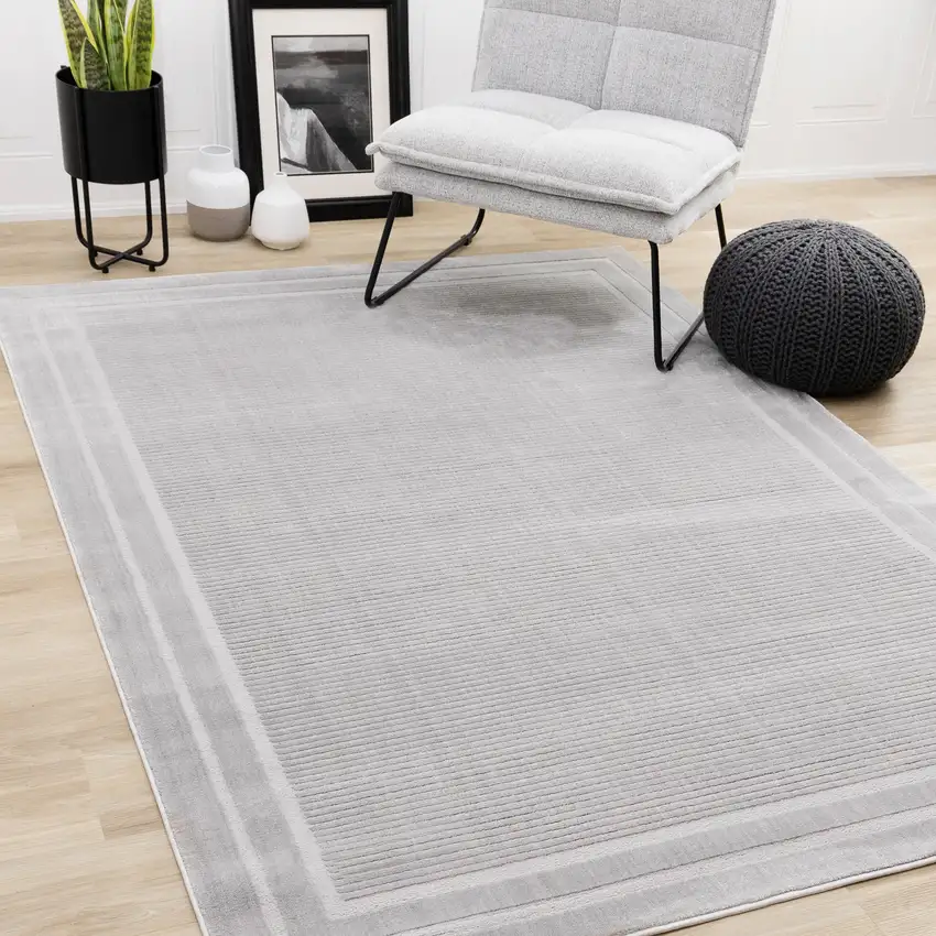 Gray Geometric Area Rug Photo 6