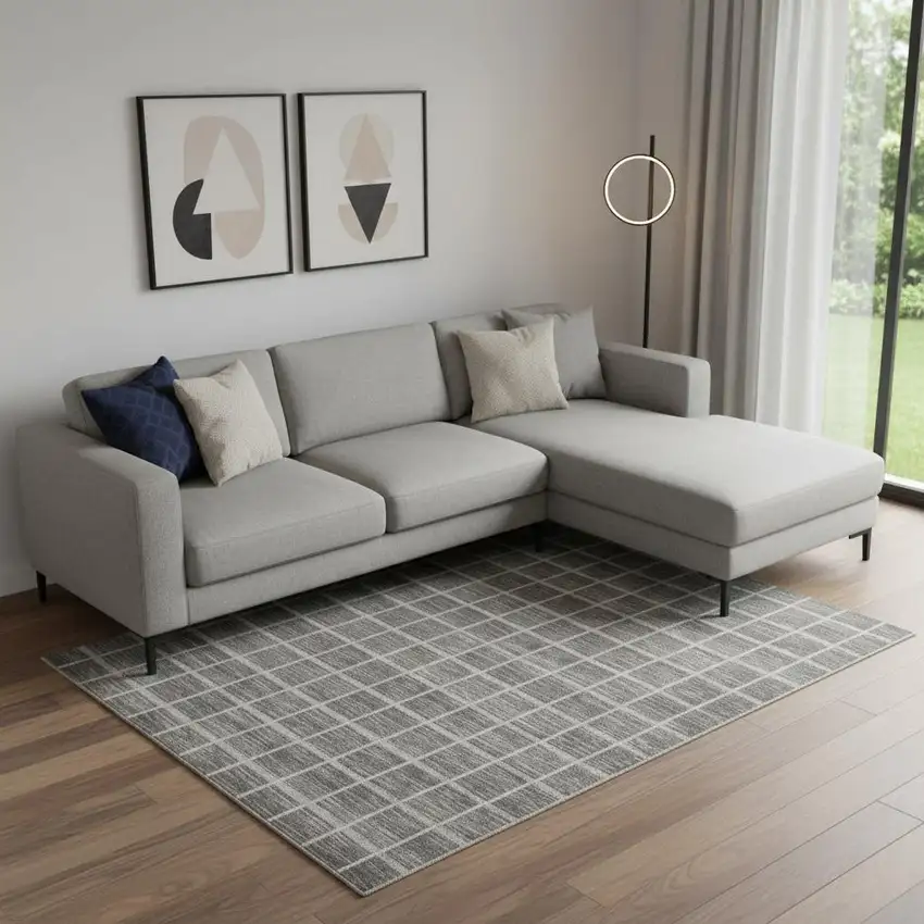 Gray Geometric Area Rug Photo 1