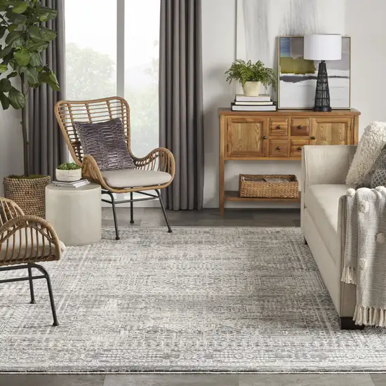 Gray Geometric Area Rug Photo 6