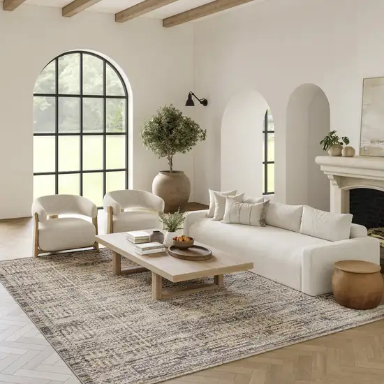 Gray Geometric Area Rug Photo 5