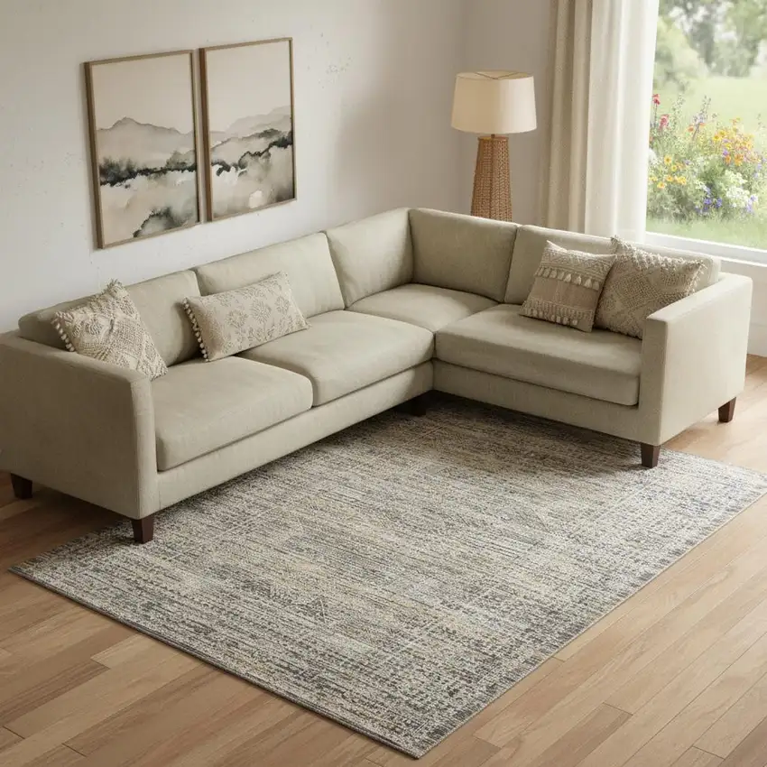 Gray Geometric Area Rug Photo 1