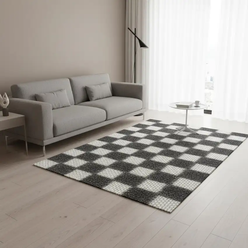 Gray Geometric Area Rug Photo 1
