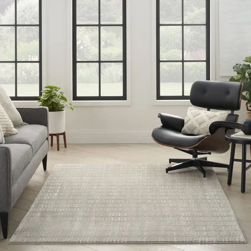 Gray Geometric Area Rug Photo 6