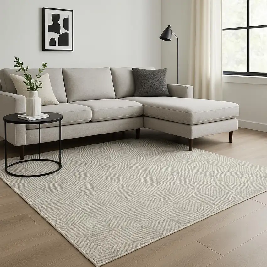 Gray Geometric Area Rug Photo 1